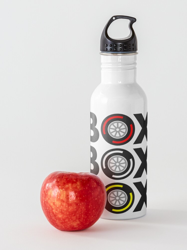 Alternate view of "Box Box Box" F1 Tyre Compound Design Water Bottle