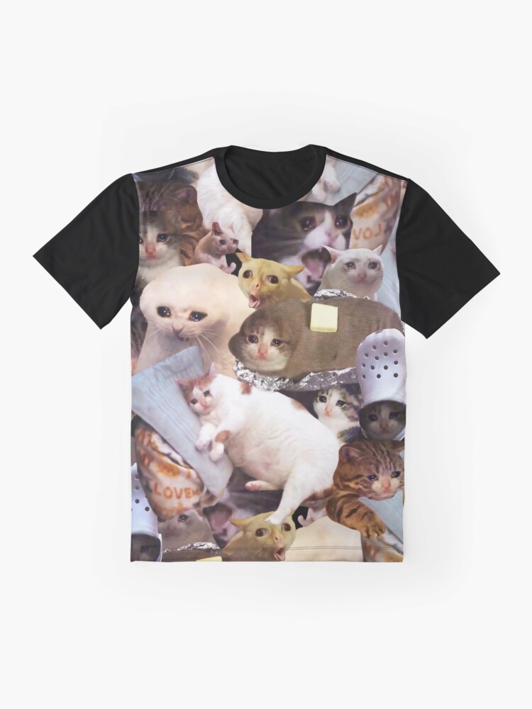 Alternate view of Crying Cat Memes Graphic T-Shirt