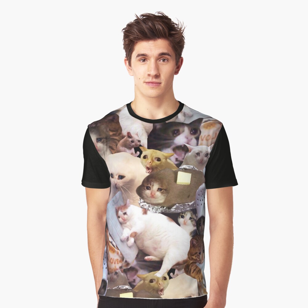 Crying Cat Memes Graphic T-Shirt