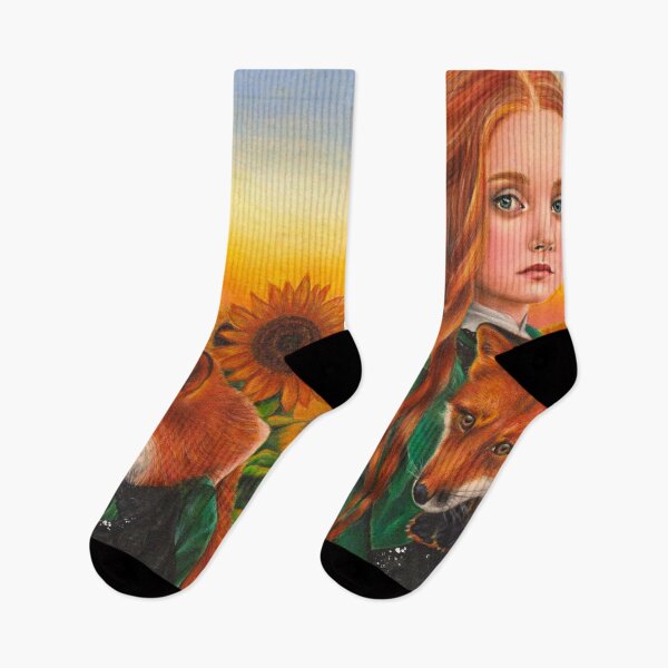 Item preview, Fox Girl in a Sunflower Field designed and sold by nikkihatsune.