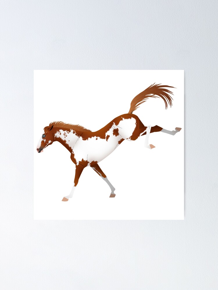 "Sorrel Overo Horse Kicking Equine Rampaige" Poster by equinerampaige