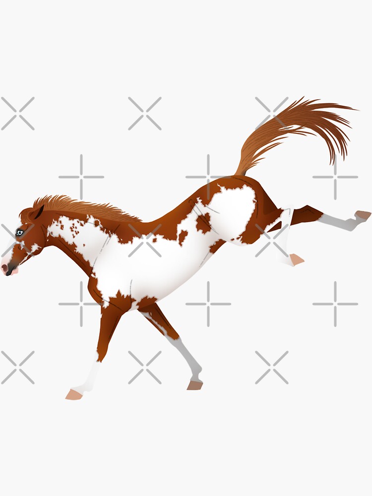 "Sorrel Overo Horse Kicking Equine Rampaige" Sticker for Sale by