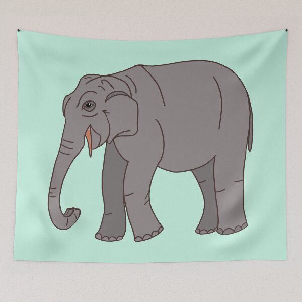 Item preview, Sri Lankan Asian Elephant - Male - Cartoon designed and sold by bellamousse design co.