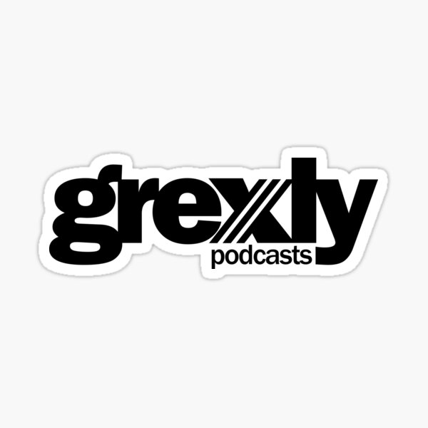 Grexly Podcasts (Black) Glossy Sticker