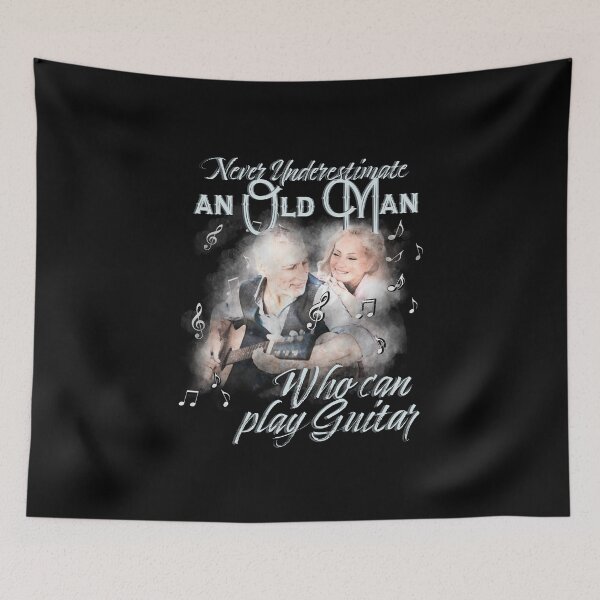 Item preview, Never Underestimate and Old Man Who Can Play Guitar designed and sold by EdifyEra.