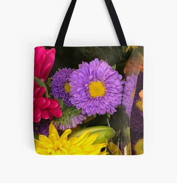 Purple flowers All Over Print Tote Bag