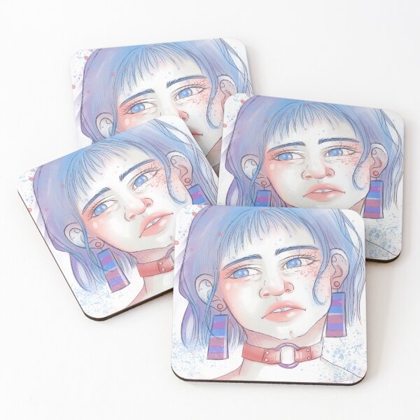 Item preview, Girl with Striped Earrings designed and sold by Missviolaarts.