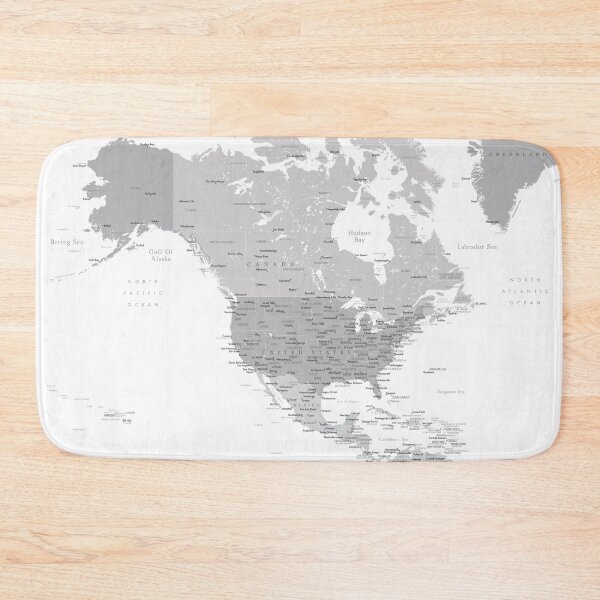 Item preview, Gray map of North America designed and sold by blursbyai.