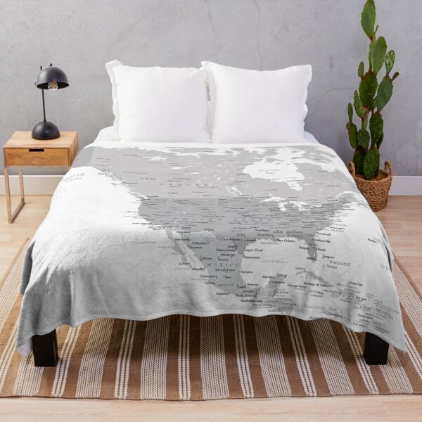 Item preview, Gray map of North America designed and sold by blursbyai.
