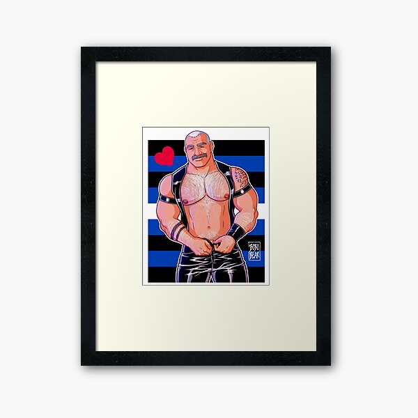 DADDY LIKES LEATHER - LEATHER PRIDE FLAG Framed Art Print