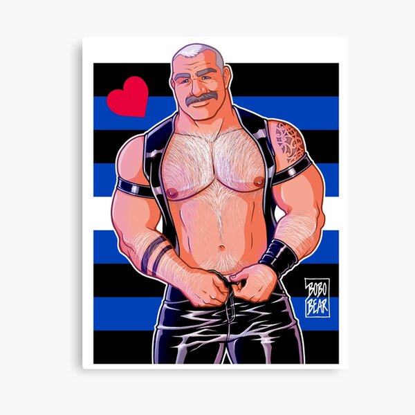 DADDY LIKES LEATHER - LEATHER PRIDE FLAG Canvas Print