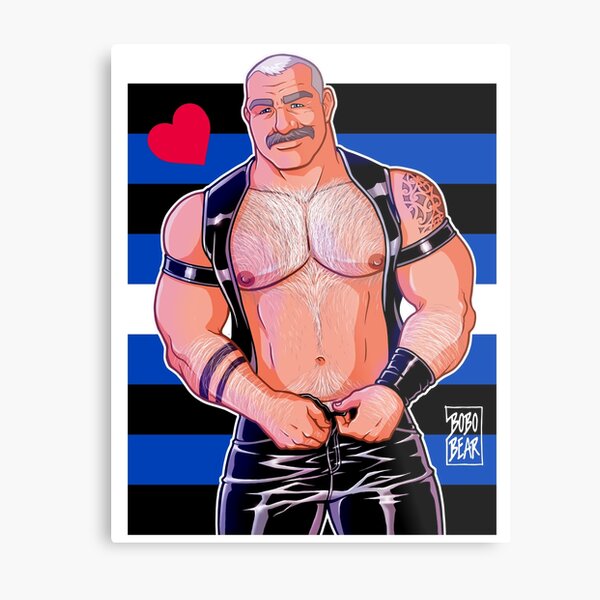 DADDY LIKES LEATHER - LEATHER PRIDE FLAG Metal Print