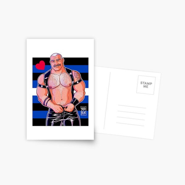 DADDY LIKES LEATHER - LEATHER PRIDE FLAG Postcard