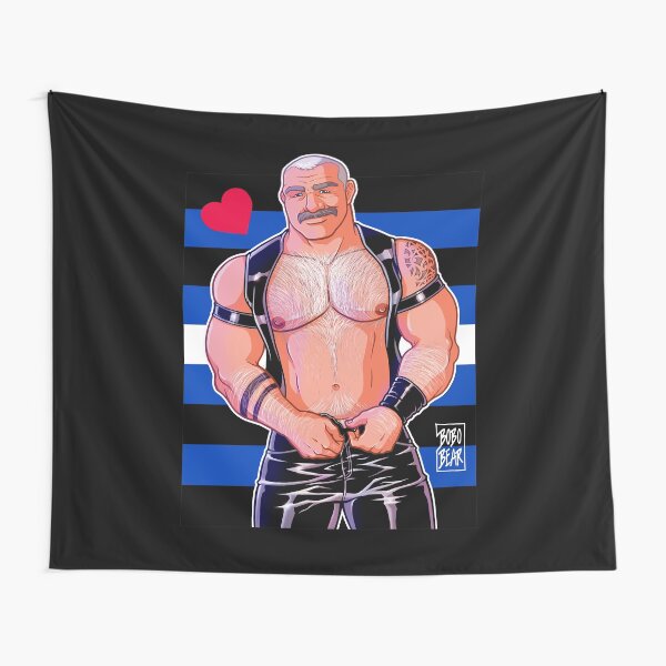 DADDY LIKES LEATHER - LEATHER PRIDE FLAG Tapestry