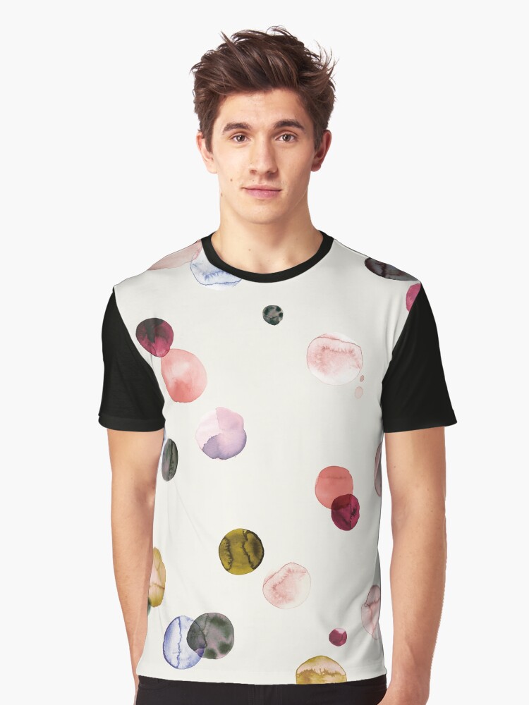 multi colored polka dot shirt