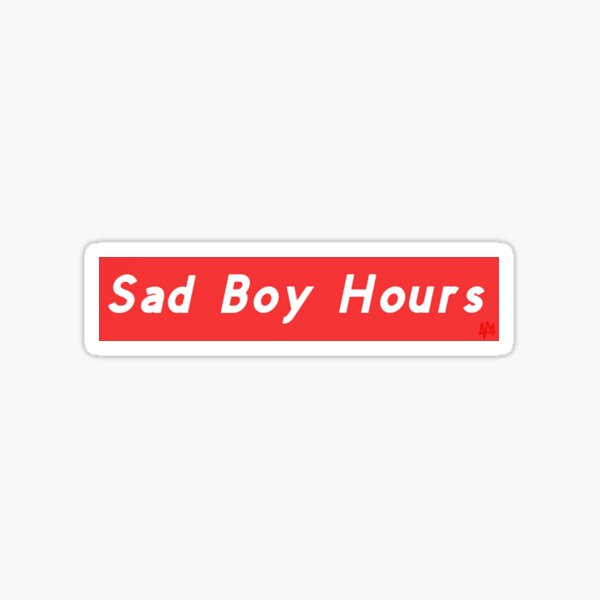 "Sad Boy Hours" Sticker by AMsArtStudio Redbubble