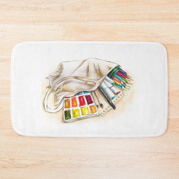 Item preview, Art shop purchases, artist materials: paint, pencils, brush in a shopping bag. designed and sold by crannnk.
