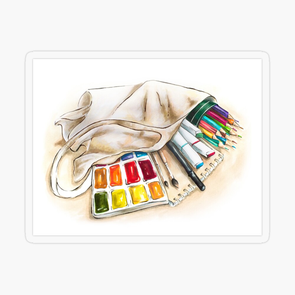ART SUPPLIES Digital Clipart Instant Download Illustration Clip Art  Watercolor Paintbrush Artist Studio Craft Palette Paint Sketch School