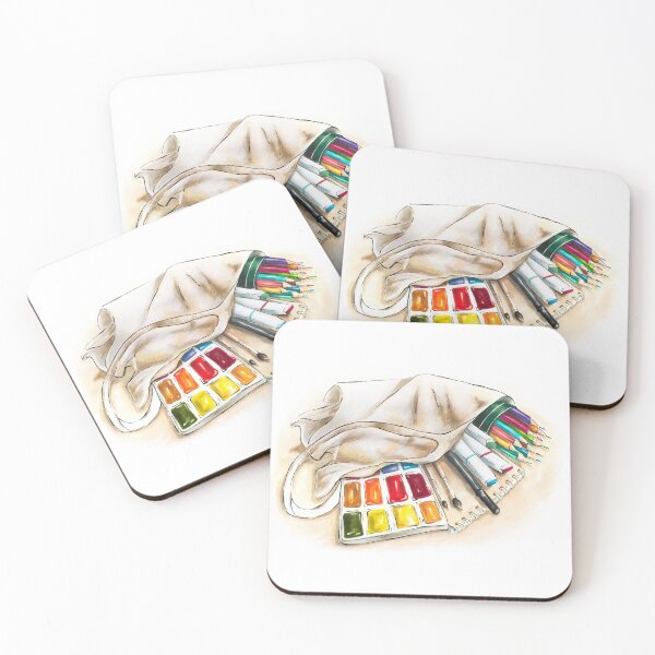 Item preview, Art shop purchases, artist materials: paint, pencils, brush in a shopping bag. designed and sold by crannnk.