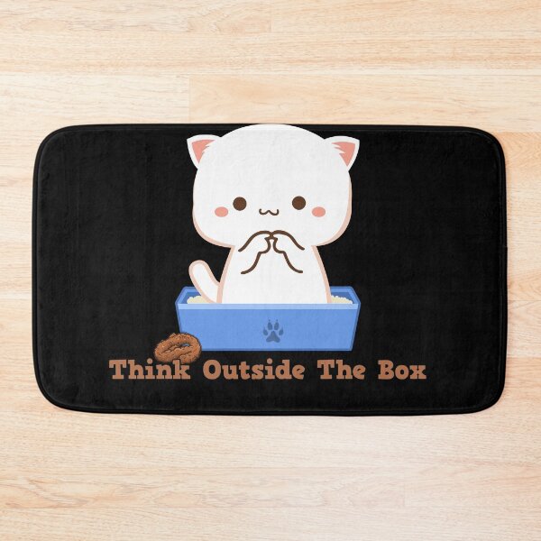 Item preview, Think outside the box I Funny Cat & Litter Box designed and sold by ChrisFeil.