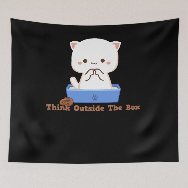 Item preview, Think outside the box I Funny Cat & Litter Box designed and sold by ChrisFeil.