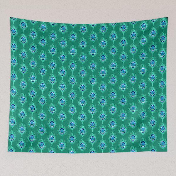 Item preview, Peacock Feathers, Aqua on Turquoise / Peacock  designed and sold by Marymarice.