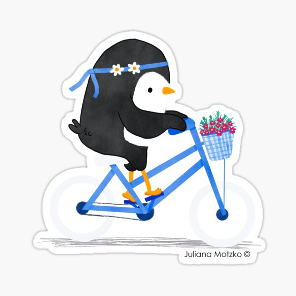 Penguin on a Bike Sticker