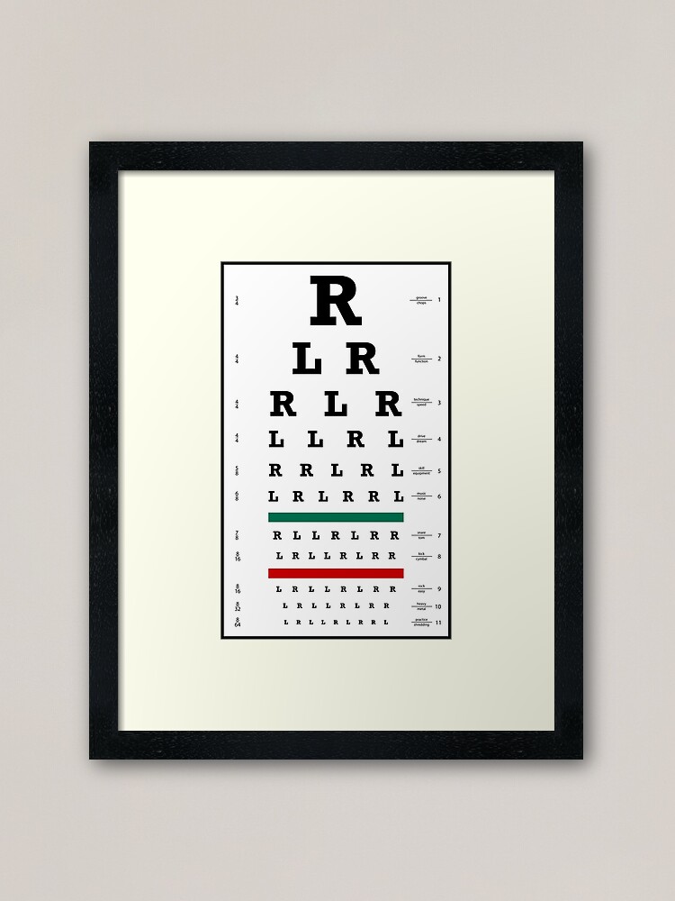 Alternate view of Drummers Eye Chart Framed Art Print