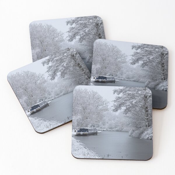Item preview, Frozen Canal - Macclesfield Canal photograph, Snow Winter landscape print, Mono  designed and sold by Chris Warham.