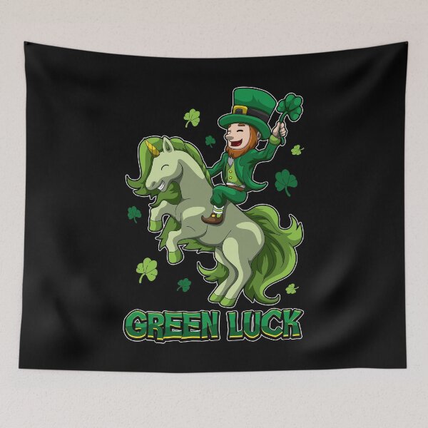 Item preview, Green Luck - Leprechaun Rides A Unicorn designed and sold by anziehend.