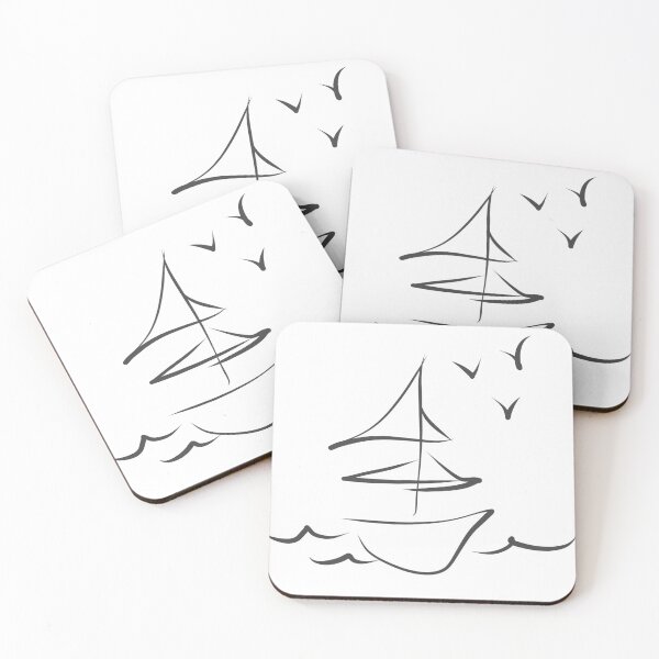 Item preview, Cute boat minimalist line drawing designed and sold by mayapl.