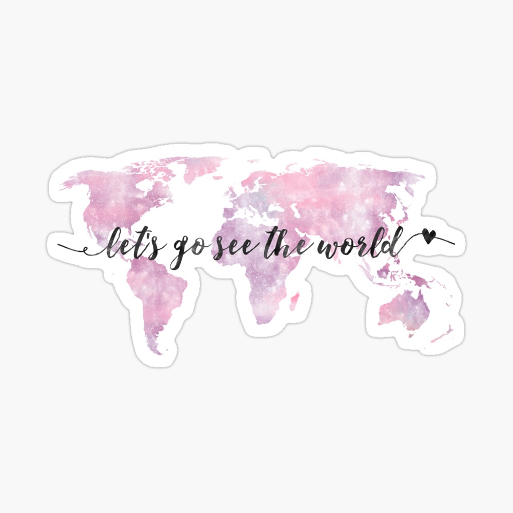 Let's Go See The World | Purple Watercolor World Map | Wanderlust Let's Go See The World | Purple Watercolor World Map | Wanderlust