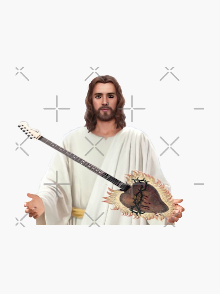 Emo Jesus Sticker By Mya Rasmussen Redbubble