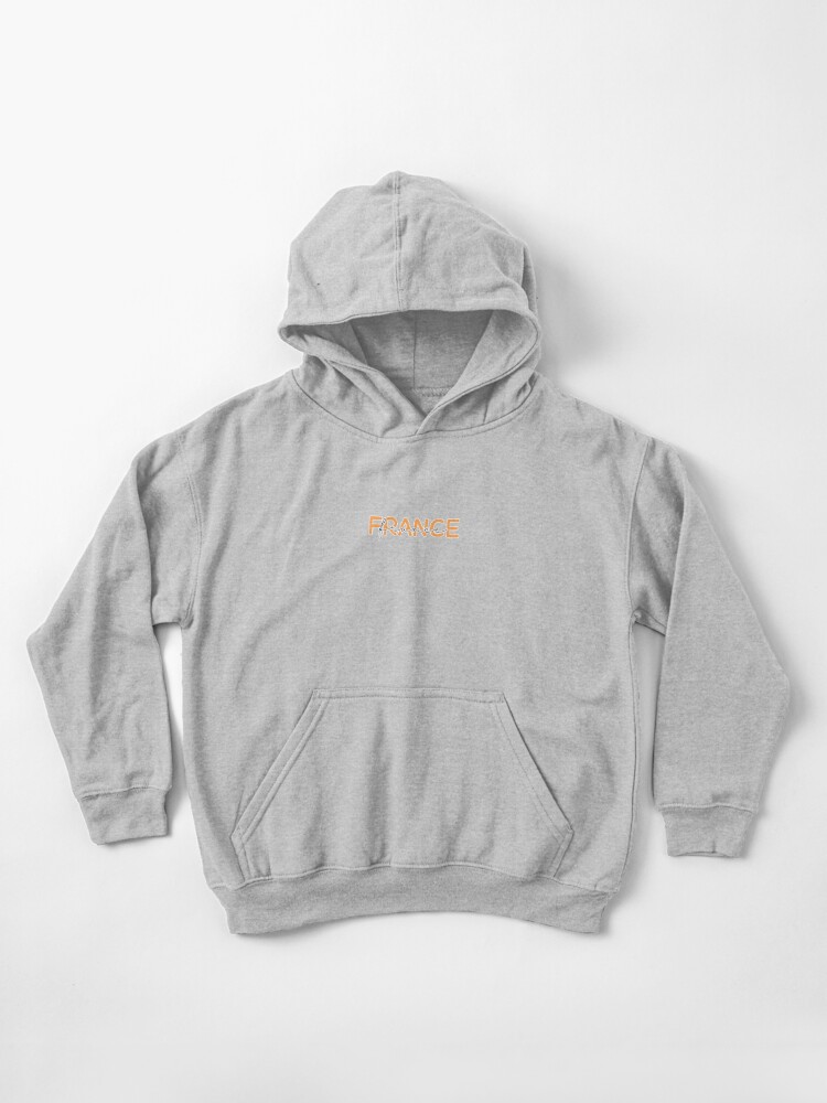 black hoodie with orange writing