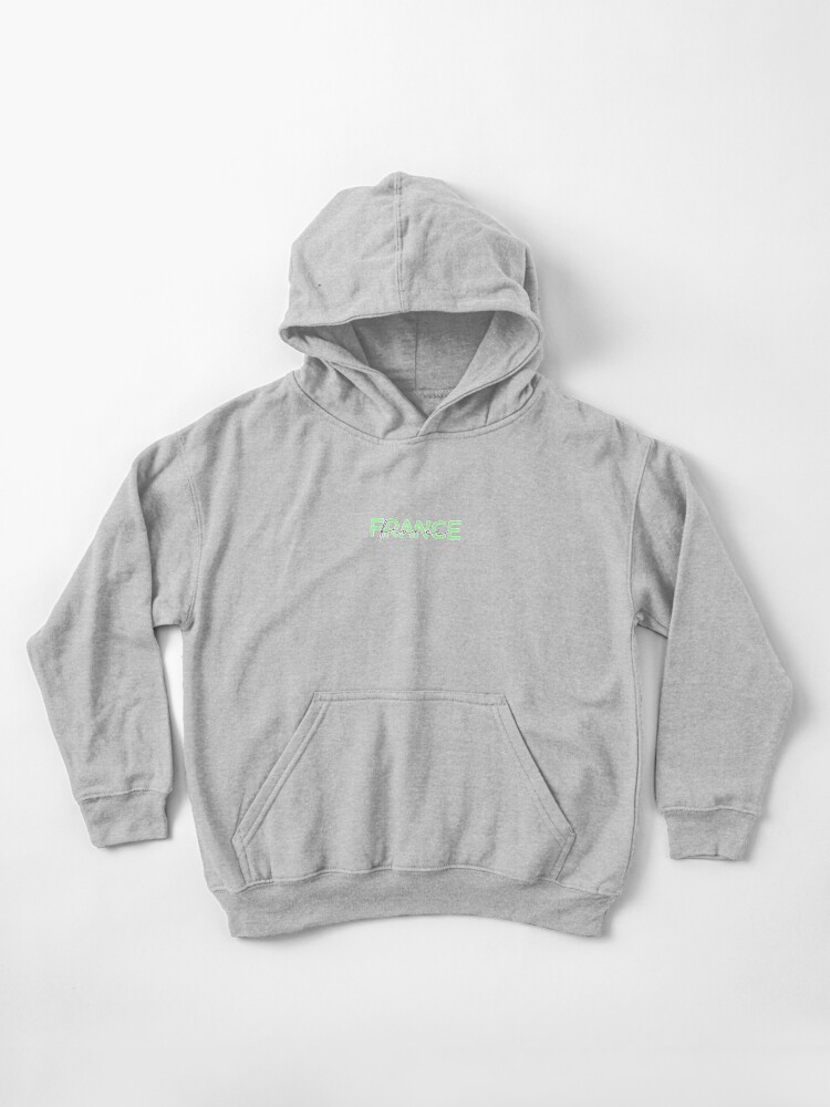white hoodie with green writing