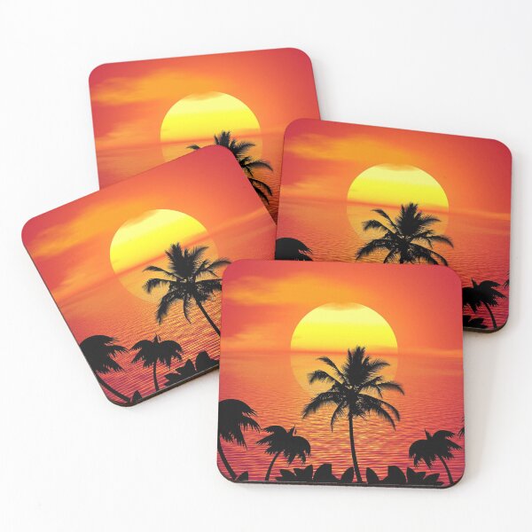 1 x Amazing Sunset Palm Tree verre Coaster-Cuisine étudiant Qualité Cadeau #8269 1 x Amazing Sunset Palm Tree verre Coaster-Cuisine étudiant Qualité Cadeau #8269
