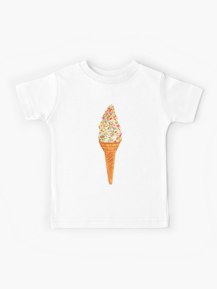 CREAM SHORT SLEEVE T-SHIRT WITH ICE CREAM PATTERN, COTTON, BABY