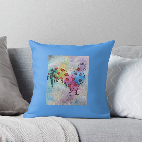 Item preview, Polka Dot Rooster Watercolor Painting Rainbow designed and sold by Sarah  Rajkotwala.