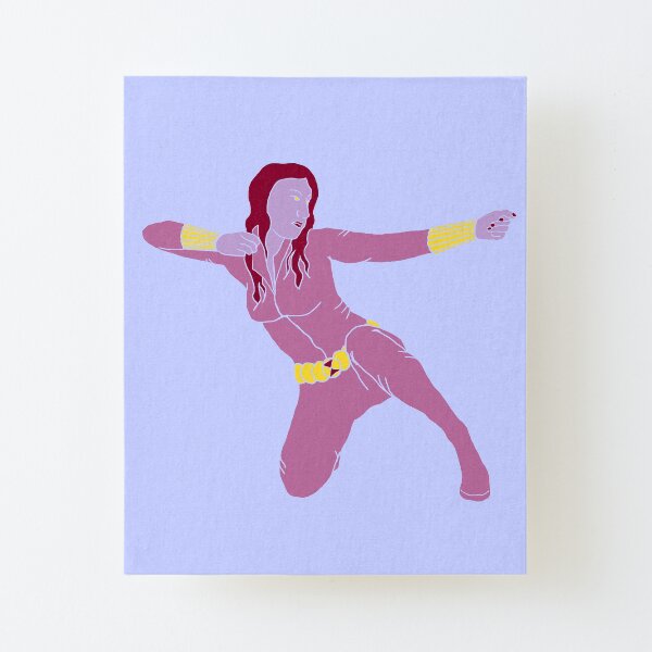 Fighting in Pink Canvas Mounted Print