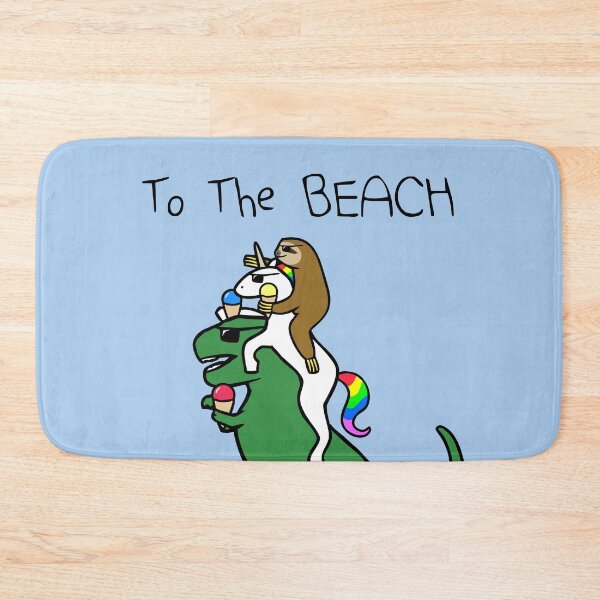 Item preview, To The Beach! (Sloth Riding Unicorn Riding T-Rex) designed and sold by jezkemp.
