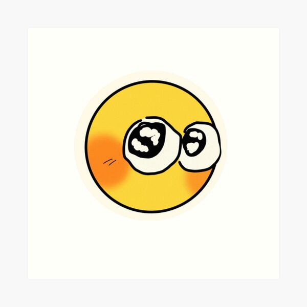 fire eyes - adorable cursed emoji | Art Board Print