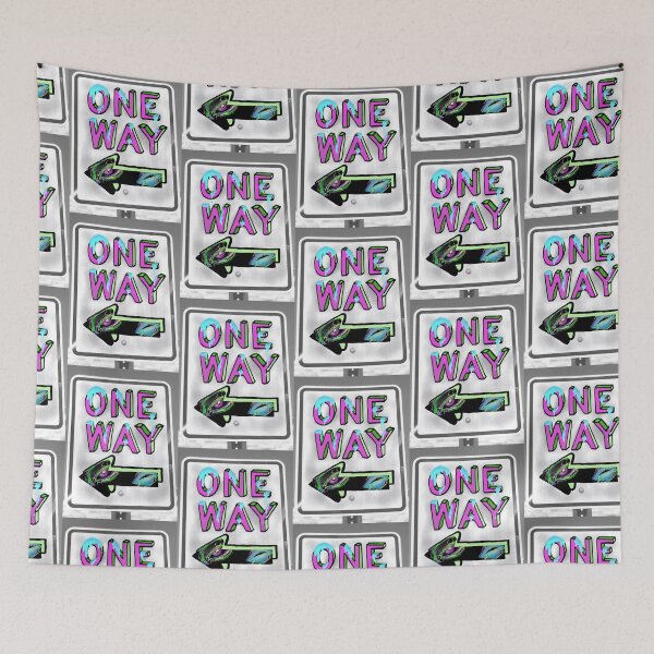 Item preview, Psychedelic One Way Road Sign designed and sold by asaturnstar.