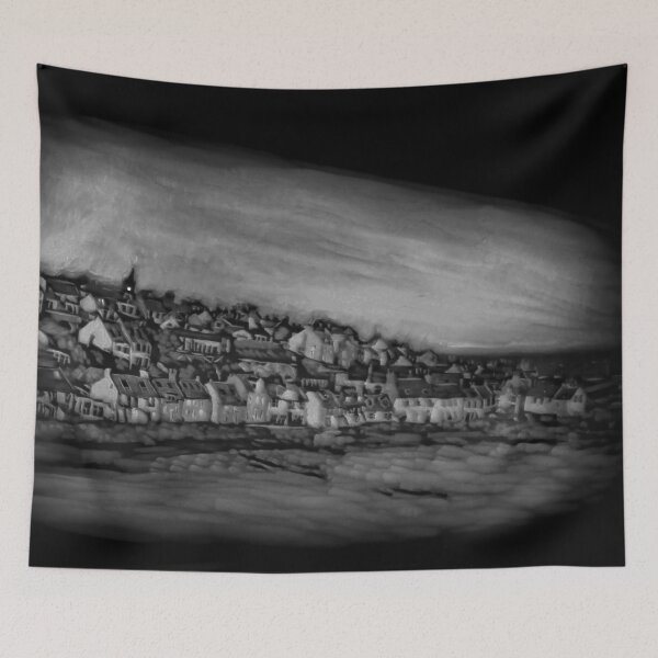 Item preview, Pittenweem West Shore - Pumpkin Carving (Black and White Version) designed and sold by Moti Black.