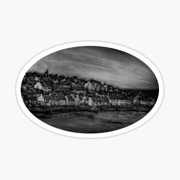 Black and White Version of the Pittenweem Pumpkin Sticker