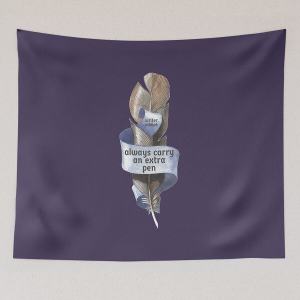 Item preview, Writer advice extra pen feather quill blue designed and sold by GrammarDance.