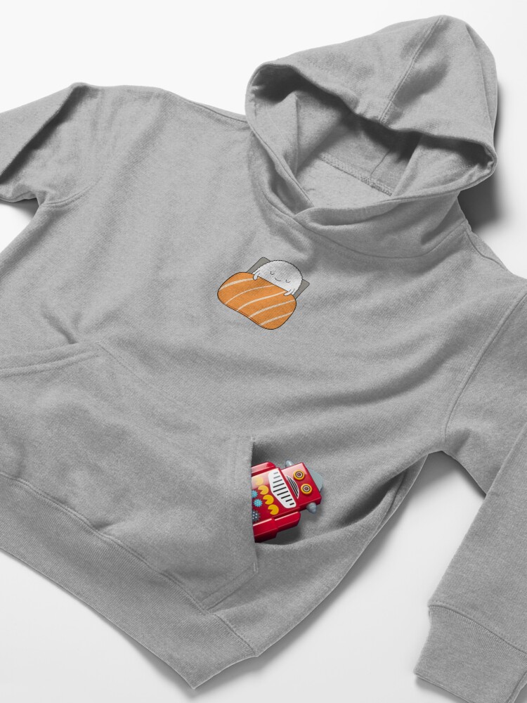 Alternate view of Sleepy Sushi Bed Kids Pullover Hoodie