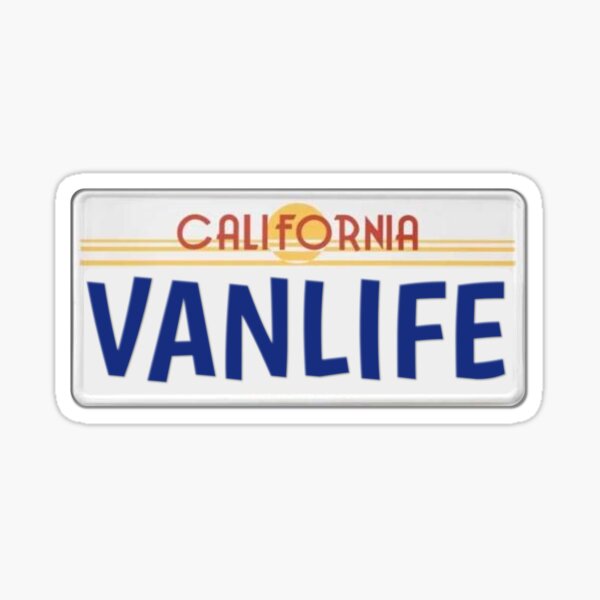 Placa de licencia de VAN LIFE california Pegatina
