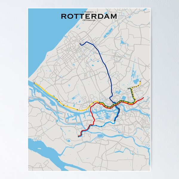 Item preview, Rotterdam Transit Map designed and sold by CPTVDesign.