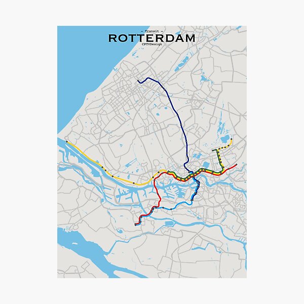 Item preview, Rotterdam Transit Map designed and sold by CPTVDesign.