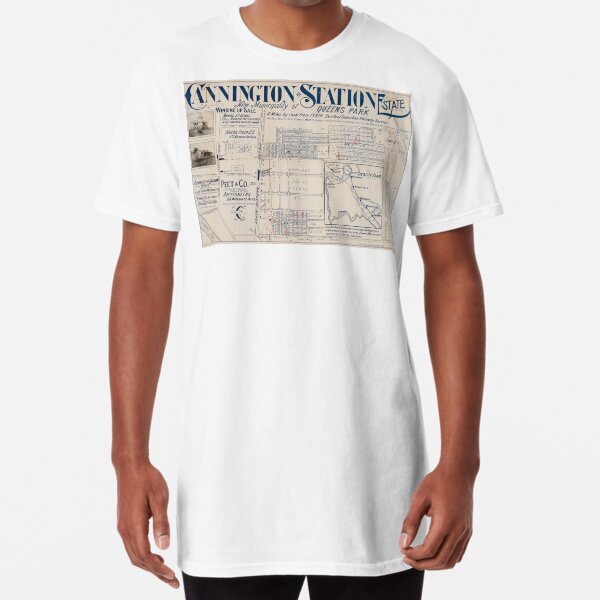 Map of Cannington Station Estate : new municipality of Queens Park, 1906, Perth, Western Australia, 1920, State Library of Western Australia Long T-Shirt